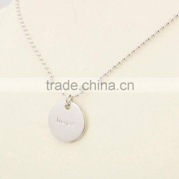 Stainless Steel Custom Logo Round Engraving Tag Necklaces photo-3