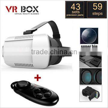 VR BOX II 2.0 3D Glasses Helmet VR Glasses Virtual Reality Headmount + Bluetooth Controller+Wired Selfie Stick+Fish Eye Lens