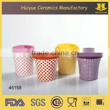 printing cup with silicon lid, porcelain cup with lid                        
                                                Quality Choice