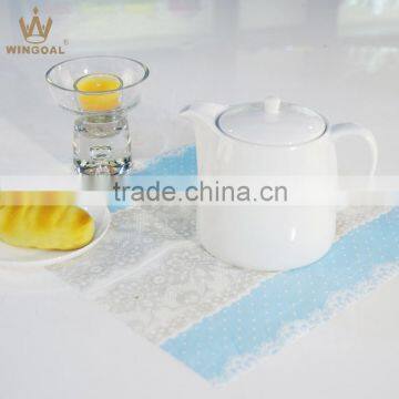 White porcelain restaurant tea pot