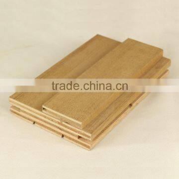 Laminated board wooden profiles for doors trim wrapped Teak veneer