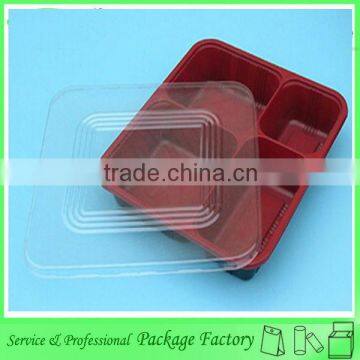 Transparent plastic dinner tray / plastic lunch tray / food blister tray