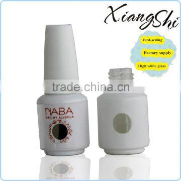 paper stiker glass gel nail polish bottle with cap and brush