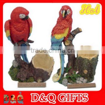 African parrot figurine with pot decoration