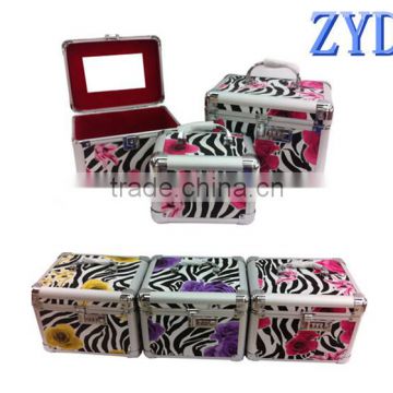 New fashion three-piece suit aluminum portable makeup case with mirror ZYD-HZ0734