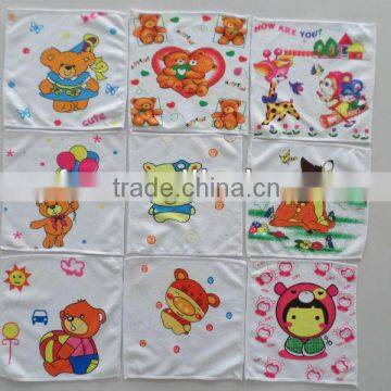 100% polyester microfiber warp knitting knitted thermal transfer printed square wash cloth with cartoon design 7