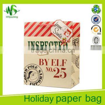 Custom Printing Recycled Christmas Holiday Kraft Paper Bag photo-4