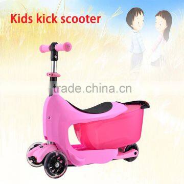 Wholesale children 3 in 1 mini kick scooter with optional color