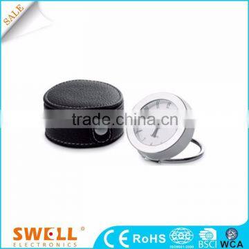 Hot Sale Fashion Design Leather Alarm Clock , Leather Table Alarm Clock photo-4