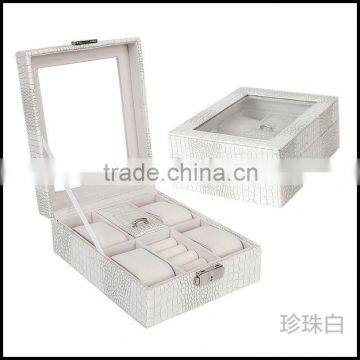 High Grade Fine PU Jewelry bo Noble Snake Leather Watch Display bo Multifunctional Jewelry bo Wholesale Custom photo-6