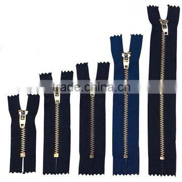 3# Auto Lock Close End Bronze Metal Zipper for Jeans Wholesale Cloth Accessories Zipper