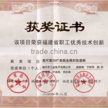 the Excellent Technical Innovations of Fujian