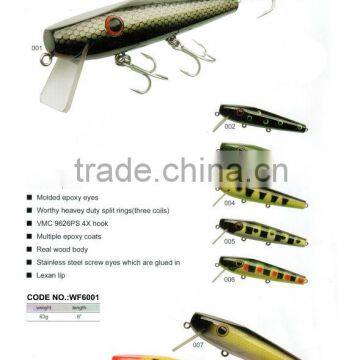 Wood Fishing Lure WF6001 Real Wood Body