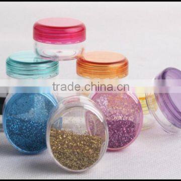 3G mini plastic jar container,round color cream jar cosmetic packaging jars,mini jar