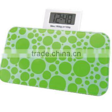 unique LCD clock digital bathroom weighing balance scale
