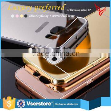 Slim bumper mirror luxury back cover cell phone case with mirror for samsung galaxy S7