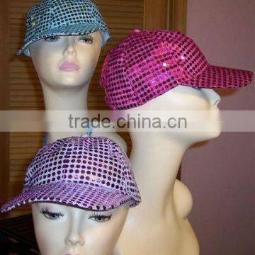 100% cotton sequin baseball cap