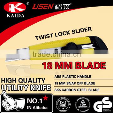 Plastic handle 18 mm Blade Utility Knife