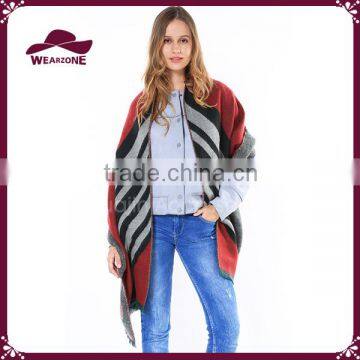 Women's Trigonal Striped Knit Scarf Cashmere