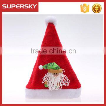 V-241 cute christmas santa claus hat polar fleece christmas ornament gift