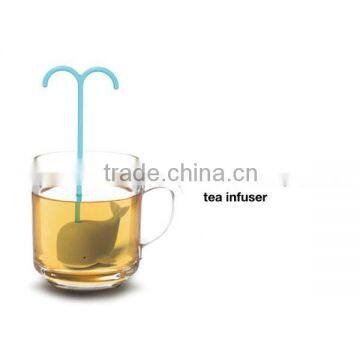 FDA&LFGB Approved Lovely Whale-shaped Silicone Penguin Tea Infuser Holder