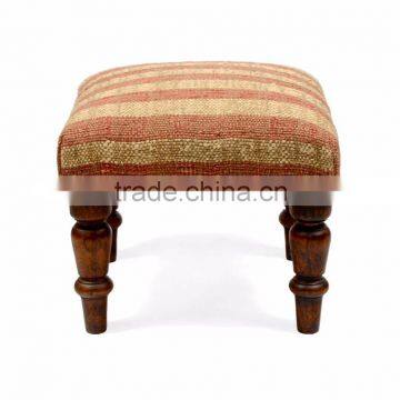 Natural Livings Jute Stripe Wooden Stool