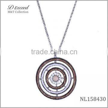 Fashion Women Big Disk Drop Pendant Jewelry Necklace