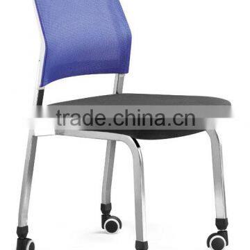 College colored light metal training chairs without armrest