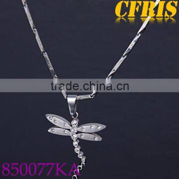 Women accessory stainless steel jewelry dragonfly pendant