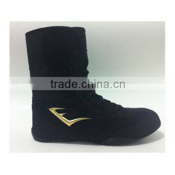 Men's Suede Leather High Top Boxing Shoes Wrestling Shoes for Custom photo-2