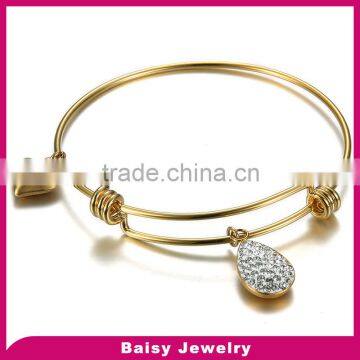 Hot Sale Beautiful stainless steel adjustable bangle bracelet