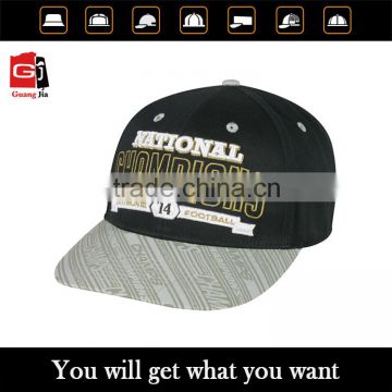 New Designed high quality custom men's water printed snapback visor with 3D embroidery