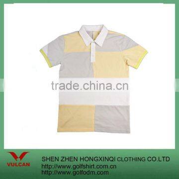 Bright Color 100% Cotton Men Golf Polo Shirt Design With Combination