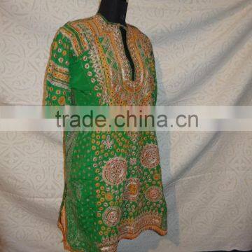 Traditional antique silk dresses with zari worj embroidery