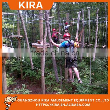 Children outdoor playground climbing rope course for sale