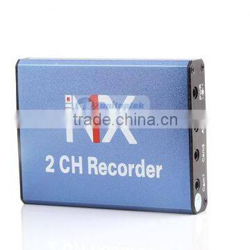 Real Time 25fpsMPEG-4 Video Compression Motion Detection 2 Channel Mini Mobile DVR Recorder Support SD Card 128GB