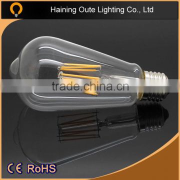 New arrival Warm White 270 Degree ST64 A19 E27 E26 B22 6W 8W CE RoHS Led Filament Bulb, Filament lamp, Filament light mbt