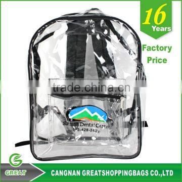 Factory Price Clear pvc backpack, clear plastic bags, clear backpack wholesale/transparent backpack