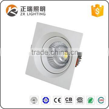 Aluminum Lamp Material Dimmable Square 7W 12W 20W 30W COB LED Spotlight Downlight