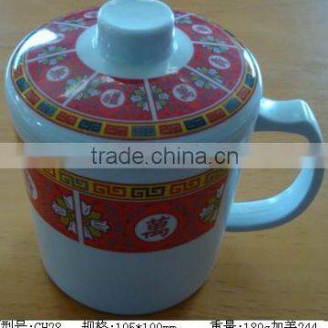 Melamine nice design tea mug with lid