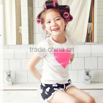 2016 New Design Girls Lovely Hearts Printed Children Clothes Suit for Children