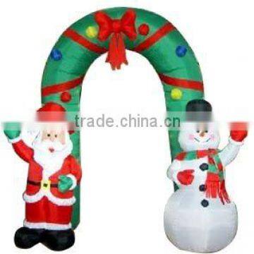 attractive inflatable arches at competitive price Santa Claus with Snowman