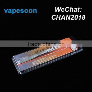 Widely Used vaping DIY tool VAPESOON elbow ceramic tweezer for RBA atomizer coil making