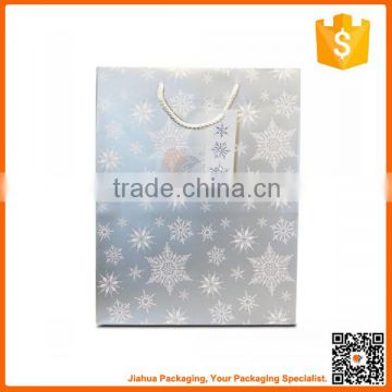 Silver Glittery Snowflake Christmas paper Gift Bag