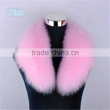 Customized Size/Color/Pattern Pink Fox Fur Shawl Collar for Luxurious Ladies