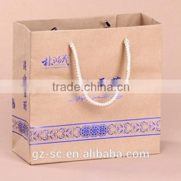 Luxury shopping bag hot stamping silver packaging bag