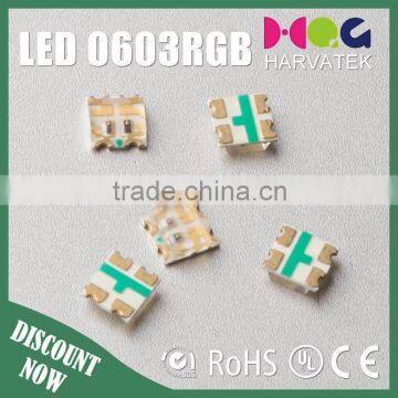 High quality 1.6x1.5x0.55mm sanan chip 25mA 0603 bi-color red blue led