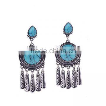 high-end antique Earrings long Turquoise Earrings