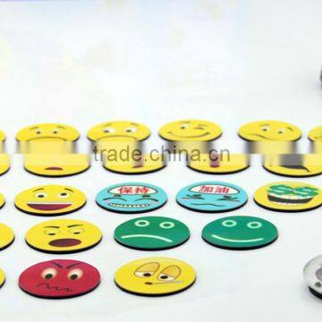 round emoji paper fridge magnet