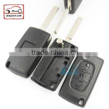 High Quatity Citroen romote flip key shell 3 button VA2 blank NO battery place 0523 Citroen key shell